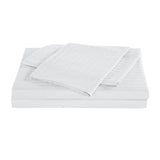 NNEDSZ 1200 Thread Count 100% Egyptian Cotton Sheet Set Stripe Hotel Grade Queen White
