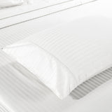 NNEDSZ 1200 Thread Count 100% Egyptian Cotton Sheet Set Stripe Hotel Grade Queen White