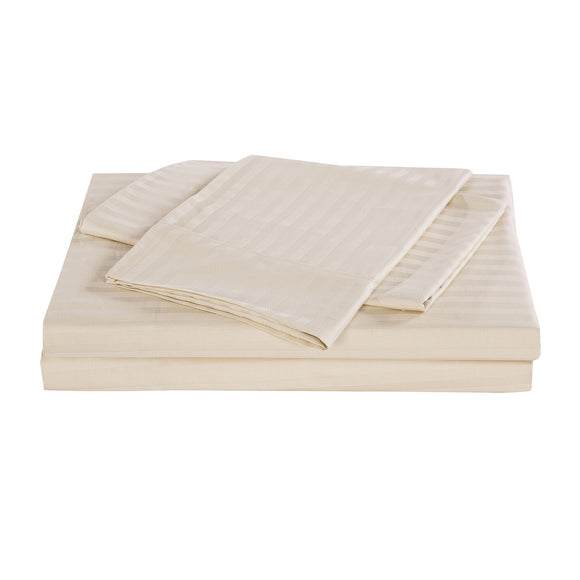 NNEDSZ 1200 Thread Count 100% Egyptian Cotton Sheet Set Stripe Hotel Grade King Sand