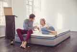 NNEDSZ  Panda Mattress 5 Zone Pocket Spring EuroTop Medium Firm 30cm Thickness - Single - White  Grey  Blue