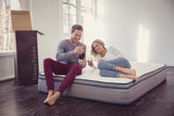 NNEDSZ  Panda Mattress 5 Zone Pocket Spring EuroTop Medium Firm 30cm Thickness - Single - White  Grey  Blue