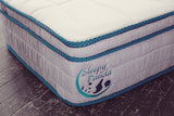 NNEDSZ  Panda Mattress 5 Zone Pocket Spring EuroTop Medium Firm 30cm Thickness - Single - White  Grey  Blue