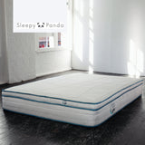 NNEDSZ  Panda Mattress 5 Zone Pocket Spring EuroTop Medium Firm 30cm Thickness - King - White  Grey  Blue