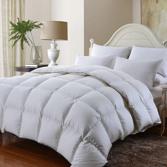 NNEDSZ Comfort 350GSM Luxury Soft Bamboo All-Seasons Quilt Duvet Doona All Sizes Queen White
