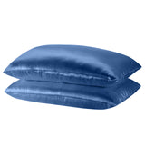 NNEDSZ Comfort Mulberry Soft Silk Hypoallergenic Pillowcase Twin Pack 51 x 76cm 51 x 76 cm Navy