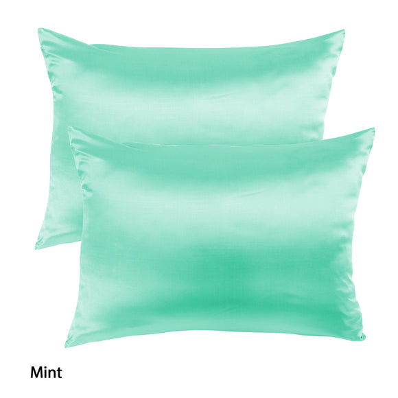 NNEDSZ Comfort Mulberry Soft Silk Hypoallergenic Pillowcase Twin Pack 51 x 76cm 51 x 76 cm Mint