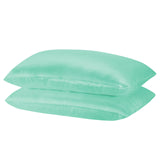 NNEDSZ Comfort Mulberry Soft Silk Hypoallergenic Pillowcase Twin Pack 51 x 76cm 51 x 76 cm Mint