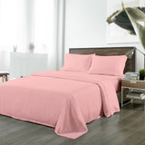 NNEDSZ Comfort Bamboo Blended Sheet & Pillowcases Set 1000TC Ultra Soft Bedding King Blush