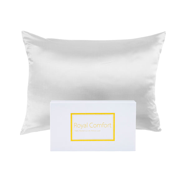 NNEDSZ Comfort Pure Silk Pillow Case 100% Mulberry Silk Hypoallergenic Pillowcase 51 x 76 cm White