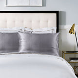 NNEDSZ Comfort Pure Silk Pillow Case 100% Mulberry Silk Hypoallergenic Pillowcase 51 x 76 cm Charcoal
