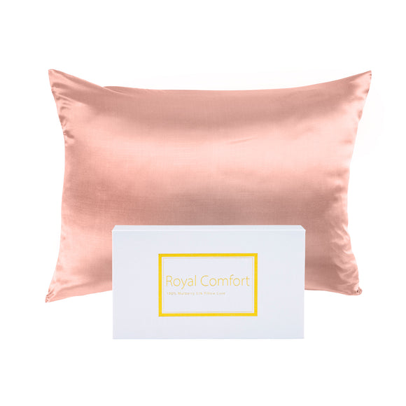 NNEDSZ Comfort Pure Silk Pillow Case 100% Mulberry Silk Hypoallergenic Pillowcase 51 x 76 cm Blush