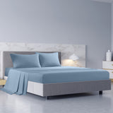 NNEDSZ Comfort 1000TC Hotel Grade Bamboo Cotton Sheets Pillowcases Set Ultrasoft King Blue Fog
