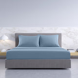 NNEDSZ Comfort 1000TC Hotel Grade Bamboo Cotton Sheets Pillowcases Set Ultrasoft King Blue Fog