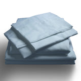 NNEDSZ Comfort 1000TC Hotel Grade Bamboo Cotton Sheets Pillowcases Set Ultrasoft King Blue Fog
