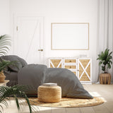 NNEDSZ 1000 Thread Count Hotel Grade Bamboo Cotton Quilt Cover Pillowcases Set Queen Pewter