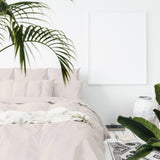 NNEDSZ 1000 Thread Count Hotel Grade Bamboo Cotton Quilt Cover Pillowcases Set Queen Blush