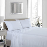NNEDSZ Comfort 1200 Thread Count Sheet Set 4 Piece Ultra Soft Satin Weave Finish Double White