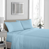 NNEDSZ Comfort 1200 Thread Count Sheet Set 4 Piece Ultra Soft Satin Weave Finish Queen Sky Blue