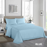 NNEDSZ Comfort 1200 Thread Count Sheet Set 4 Piece Ultra Soft Satin Weave Finish Queen Sky Blue