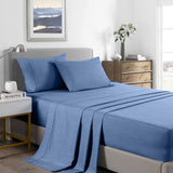 NNEDSZ  Comfort 2000 Thread Count Bamboo Cooling Sheet Set Ultra Soft Bedding - Queen - Denim