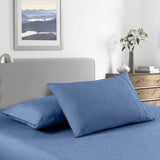NNEDSZ  Comfort 2000 Thread Count Bamboo Cooling Sheet Set Ultra Soft Bedding - Queen - Denim
