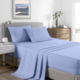 NNEDSZ Comfort 2000 Thread Count Bamboo Cooling Sheet Set Ultra Soft Bedding Queen Light Blue