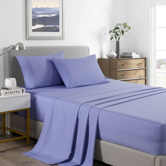NNEDSZ Comfort 2000 Thread Count Bamboo Cooling Sheet Set Ultra Soft Bedding King Mid Blue