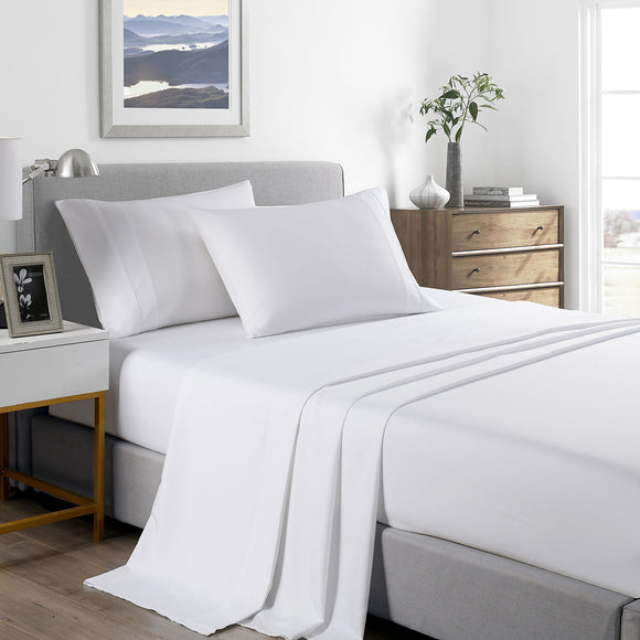NNEDSZ Comfort 2000 Thread Count Bamboo Cooling Sheet Set Ultra Soft Bedding Single White