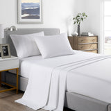 NNEDSZ Comfort 2000 Thread Count Bamboo Cooling Sheet Set Ultra Soft Bedding Single White