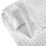 NNEDSZ Comfort 1200TC Sheet Set Damask Cotton Blend Ultra Soft Sateen Bedding Queen White