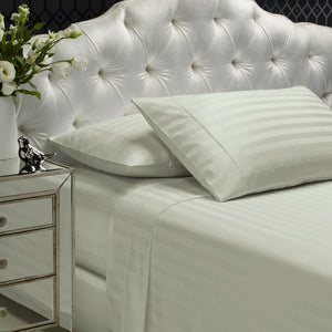 NNEDSZ Comfort 1200TC Sheet Set Damask Cotton Blend Ultra Soft Sateen Bedding Queen Silver