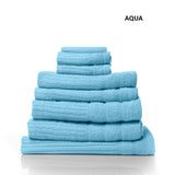 NNEDSZ Comfort Eden Egyptian Cotton 600GSM 8 Piece Luxury Bath Towels Set 8 Piece Aqua