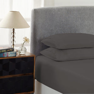 NNEDSZ Comfort 1500 Thread Count Cotton Rich Sheet Set 3 Piece Ultra Soft Bedding Double Stone