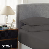 NNEDSZ Comfort 1500 Thread Count Cotton Rich Sheet Set 3 Piece Ultra Soft Bedding Double Stone