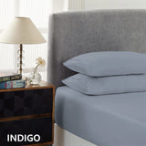 NNEDSZ Comfort 1500 Thread Count Cotton Rich Sheet Set 3 Piece Ultra Soft Bedding Double Indigo