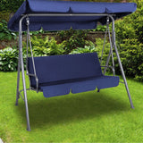 NNEDSZ Outdoor Swing Bench Seat Chair Canopy Furniture 3 Seater Garden Hammock - Dark Blue