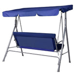NNEDSZ Outdoor Swing Bench Seat Chair Canopy Furniture 3 Seater Garden Hammock - Dark Blue
