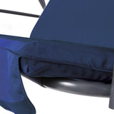NNEDSZ Outdoor Swing Bench Seat Chair Canopy Furniture 3 Seater Garden Hammock - Dark Blue