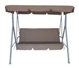 NNEDSZ  Outdoor Swing Bench Seat Chair Canopy Furniture 3 Seater Garden Hammock - Coffee