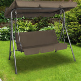 NNEDSZ  Outdoor Swing Bench Seat Chair Canopy Furniture 3 Seater Garden Hammock - Coffee