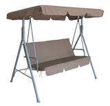 NNEDSZ  Outdoor Swing Bench Seat Chair Canopy Furniture 3 Seater Garden Hammock - Coffee