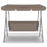 NNEDSZ  Outdoor Swing Bench Seat Chair Canopy Furniture 3 Seater Garden Hammock - Coffee