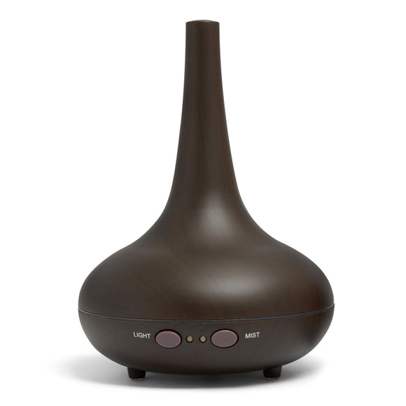 NNEDSZ Oil Diffuser Ultrasonic Humidifier Aromatherapy LED Light 200ML 3 Oils 15 x 15 x 20cm Dark Wood Grain