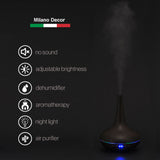 NNEDSZ Oil Diffuser Ultrasonic Humidifier Aromatherapy LED Light 200ML 3 Oils 15 x 15 x 20cm Dark Wood Grain