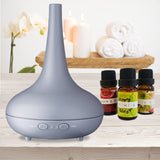 NNEDSZ Oil Diffuser Ultrasonic Humidifier Aromatherapy LED Light 200ML 3 Oils 15 x 15 x 20cm Matte Grey