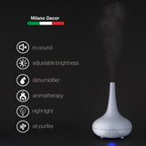 NNEDSZ Oil Diffuser Ultrasonic Humidifier Aromatherapy LED Light 200ML 3 Oils 15 x 15 x 20cm Matte Grey