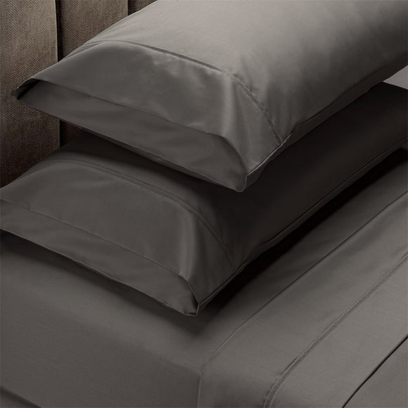 NNEDSZ Taylor 1500 Thread Count Pure Soft Cotton Blend Flat & Fitted Sheet Set King Dusk Grey