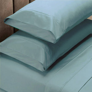 NNEDSZ Taylor 1500 Thread Count Pure Soft Cotton Blend Flat & Fitted Sheet Set King Mist