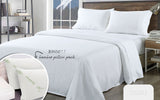 NNEDSZ Comfort Bamboo Blend Sheet Set 1000TC and Bamboo Pillows 2 Pack Ultra Soft Queen White
