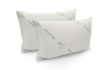 NNEDSZ Comfort Bamboo Blend Sheet Set 1000TC and Bamboo Pillows 2 Pack Ultra Soft Queen White